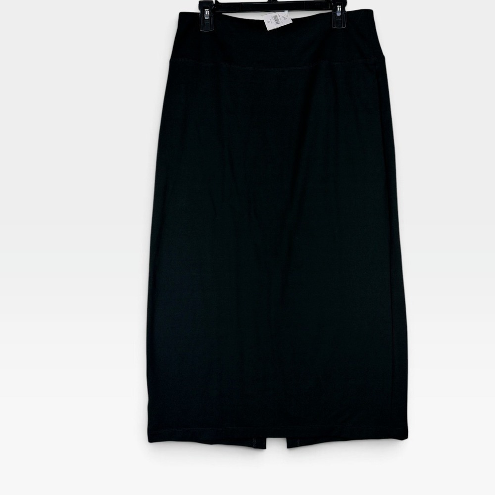 J. Jill Wearever Smooth-Fit Midi Skirt Womens S Black Rayon Lycra NWT